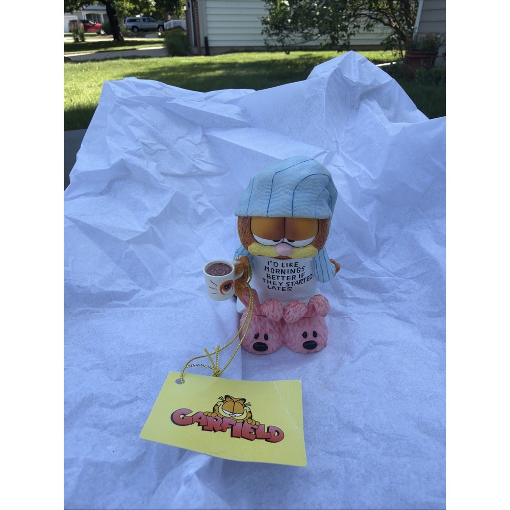 PAWS Garfield Figurine "I'd Like Mornings If They Started Later" #2344 VTG New